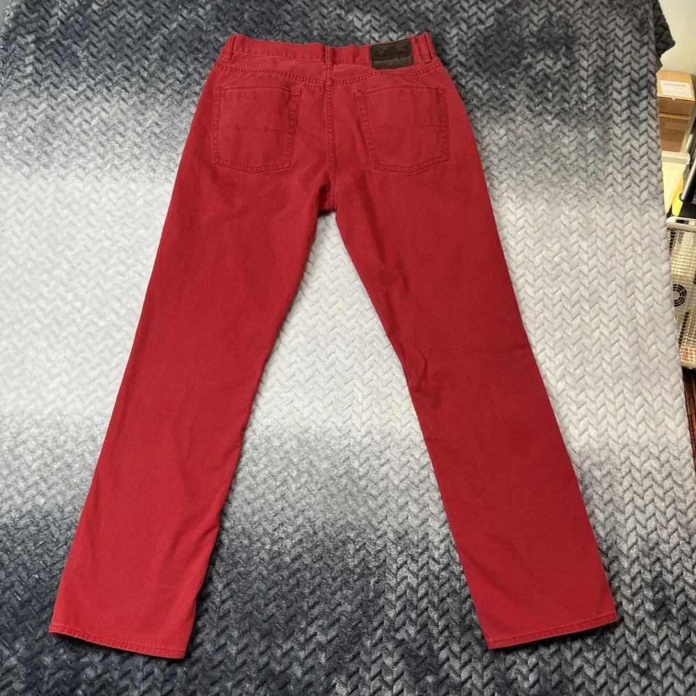 Polo Ralph Lauren 650 Denim Jean Pant Men 33x32 Red Straight Prep Chino Cotton - Picture 10 of 16